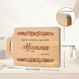 Mother's Day Gift Bamboo Chopping Board Engraved Mother's Day Gift Ideas Mum Grandma Birthday Christmas Anniversary Kitchen Gifts for Mom, Happy Birthday for Women