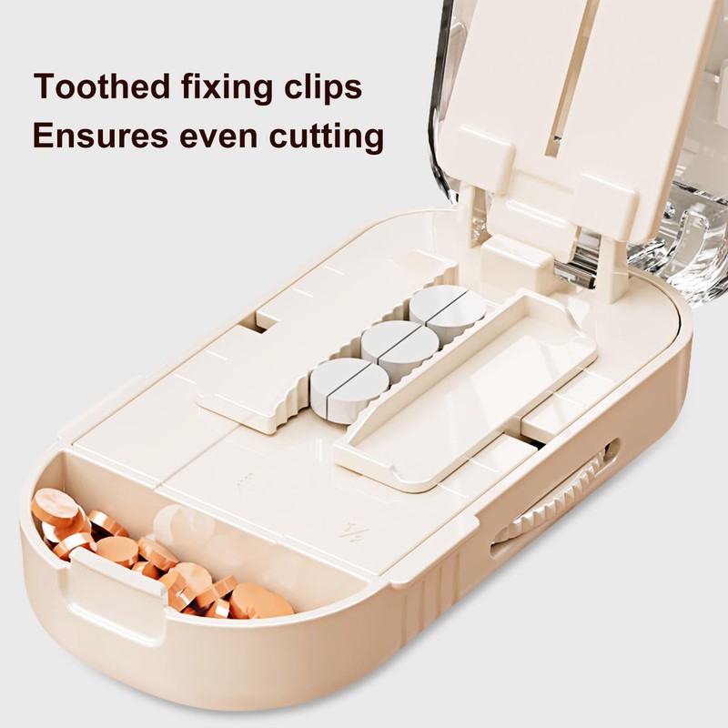 Multi-Pill Cutter with Replaceable Blades & Safety Guard – Precision