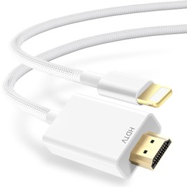 [MFi Certified] Lightning to HDMI Cable 6.6FT, 1080P HD Lightning to HDMI Adapter, Digital AV Adapter, Sync Transmit Video Audio, Compatible with i-Pad, i-Phone 14/13/12/Pro For TV Projector Monitor