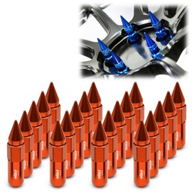 Orange 20 PCS M12x1.5 Lug Nuts Spiked 60mm Extended Tuner Aluminum Wheels Rims Cap WN03