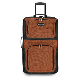 Travel Select Amsterdam Expandable Rolling Upright Luggage, Orange, Checked-Medium 25-Inch