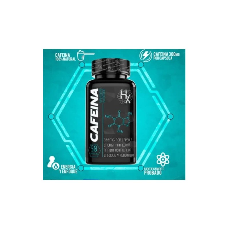 Holix LAB - Cafeína Anhidra - frasco con 50 capsulas.