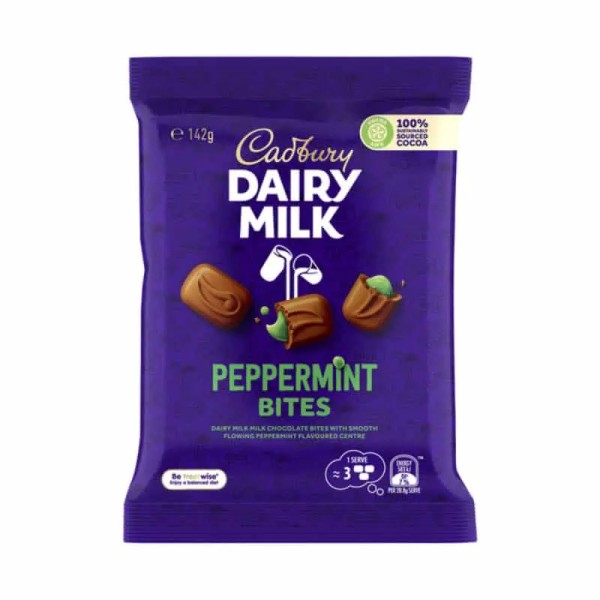 Cadbury Bulk Cadbury Dairy Milk Peppermint Bites 142g _ 12 units