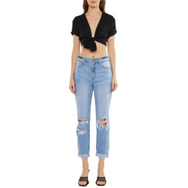 SALT TREE Kancan - Women's High Rise Mom Jeans - KC8579L-NV Lightblue
