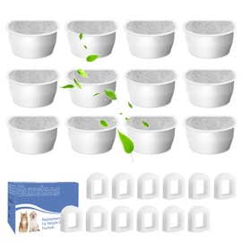 Guxetans24pcs Cat Water Fountain Filter Replacment for PetSafe Drinkwell Fountains Filters,Replacement Carbon Filters &Replacement Foam Filters for Multiple Ceramic and Stainless Steel Pet Fountains