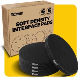 5 Pack 6 Inch Sanding Interface Pads, Hook and Loop - 6 Inch Soft Density Sponge Cushion Buffer Backing Pads Foam Interface Pads for Orbital Sander Woodworking