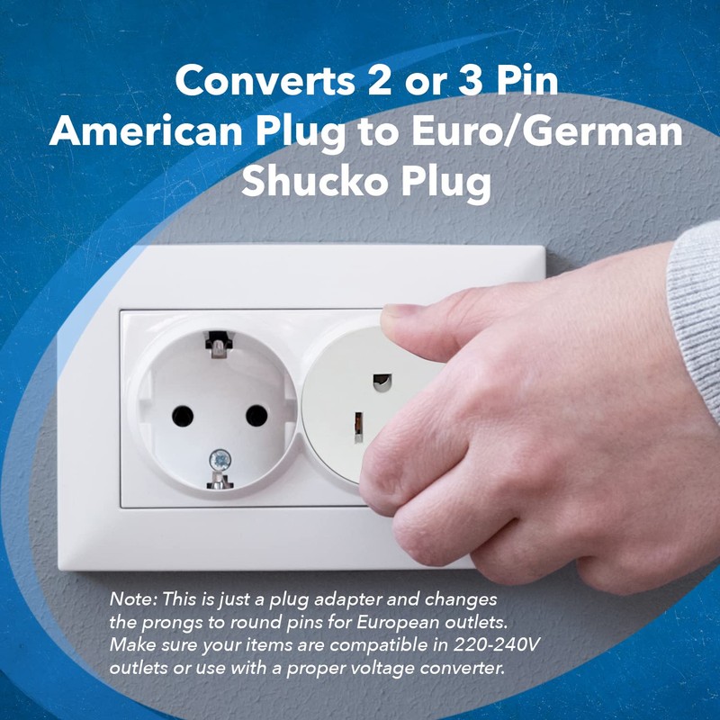 Orei American USA To European Schuko Germany Plug Adapters CE
