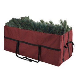 Elf Stor Heavy Duty Canvas Christmas Tree Storage Bag with Straps, fits up to 6 ft Tree, Red