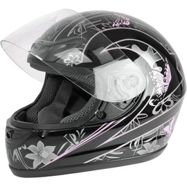 TCMT Size-L Adult Full Face Scooter Street Dirt Bike ATV Motocross Motorcycle Helmet with Open Face Sun Shield DOT