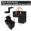 Yopay 2 Pack Stair Basket with Leather Handle, Upgraded Foldable
