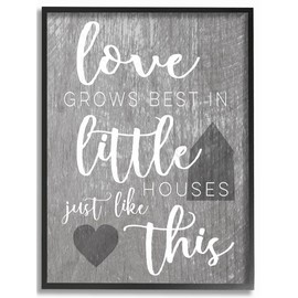 Stupell Industries Love Grows Best in Little Houses Black Framed Wall Art, 11x14, Design by Artist Daphne Polselli