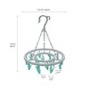 JVL Round Sock Dryer Complete with 16-Piece Clothes Pegs, Aqua,