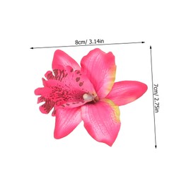 Healeved 10 pcs Floral Hair Clip for Women Vibrant Orchid Hair Barrettes Red Purple White Pink for Weddings Holidays and Photoshoots