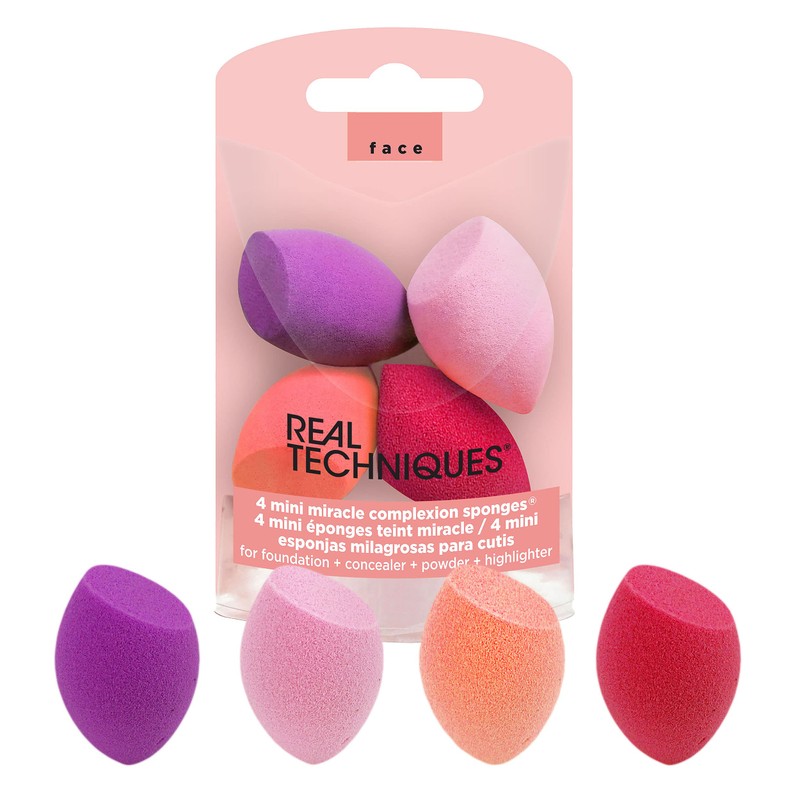 Real Techniques Mini Miracle Complexion Sponge Makeup Blender, Beauty Sponges,(2