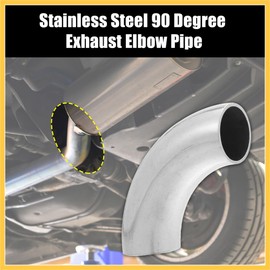 REPAIROCK 1 Pcs OD 1 Inch 90 Degree Mandrel Bend Elbow SS304 Stainless Steel Bend Tube Exhaust Elbow Pipe for Car Modified Exhaust System 1" Piping Silver Tone Auto Replacement Parts
