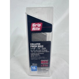 Grip-Rite Grip Rite 15 Gauge 1-1/2 Inch 316 Stainless Steel Angled Finish Nails, 500 Pcs