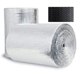 Trade Winds Insulation Roll 12x20 R8 - Black/Silver Foil - 20 sq ft - Polyethylene & Aluminum - Class A Fire Rated