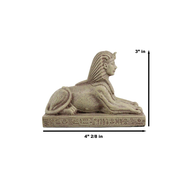 Classical Egyptian Guardian Sphinx Figurine 4.25"L Androsphinx Lion Collectible