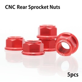 Autobahn88 Motorcycle Sprocket Nut Dress-up Kit, compatible with Honda XL1000V V4-V9 Varadero 2001-2010 (Red) (Set of 5)