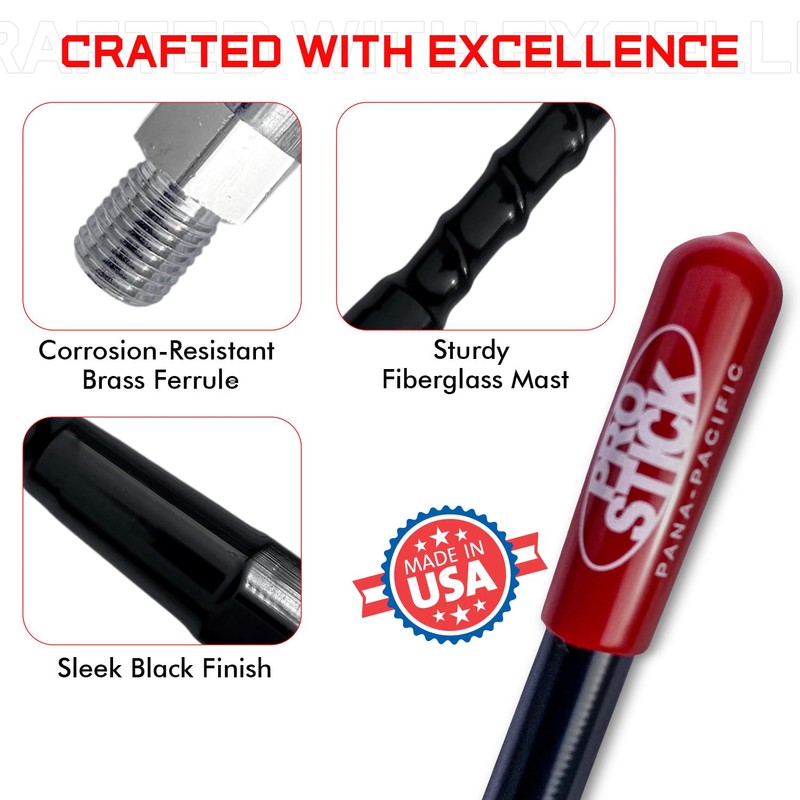 Prostick 2` Foot Fiberglass - Black CB Radio Antenna