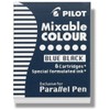 Pilot Parallel Pen Ink Refills for Calligraphy Pens, Blue Black, 6 Cartridges per Pack (77306)
