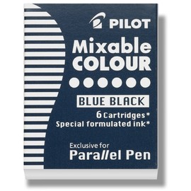 Pilot Parallel Pen Ink Refills for Calligraphy Pens, Blue Black, 6 Cartridges per Pack (77306)