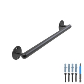 Dolibest 19 Inch Wall Mount Metal Handrail, Staircase Step Handrail, Non-Slip Safety Grab Handle, Barrier-Free Staircase Grab Handle for Elderly, Indoor & Outdoor Use, 1.3 Inch Round