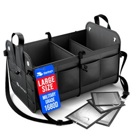 Car Trunk Organizer – Large Collapsible Storage Box with Adjustable Compartments – Heavy-Duty Cargo Organizer for SUV, Truck & Car – Non-Slip Waterproof Trunk Storage Bin for Groceries & Tools