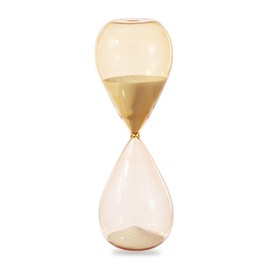 Glitzhome Oversized Hourglass Sand Timer - 30 Minutes, Minimalist Hand-Blown Sand Clock with Amber Glass & White Sand - 13.5''H