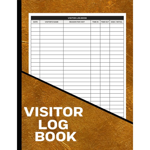 Visitor Log Book: Guest Sign In and Sign Out Register