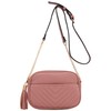 FashionPuzzle Chevron Quilted Crossbody Camera Bag with Chain Strap and