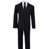 Boys Tuxedo Suit with Satin Notch Labels and a Black