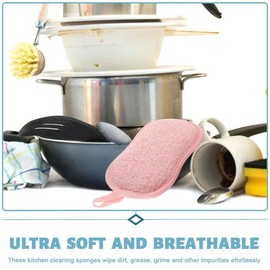 Pack of 3 Kitchen Sponge Scouring Sponge, Microfibre Kitchen Sponge, Washable for Reusing, Cleaning Sponge, Kitchen Sponge, for Sinks, Dishes, Cookers, Kitchen
