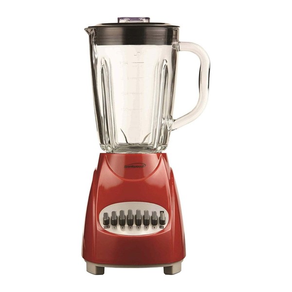 Unbranded 12-Speed Plus Pulse Blender with Glass Jar Red Stainless