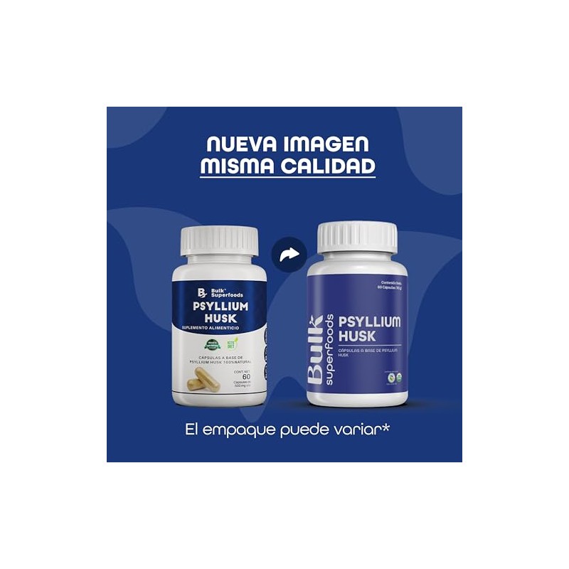 BULK SUPERFOODS Psyllium Husk 100 Natural Suplemento Alimenticio