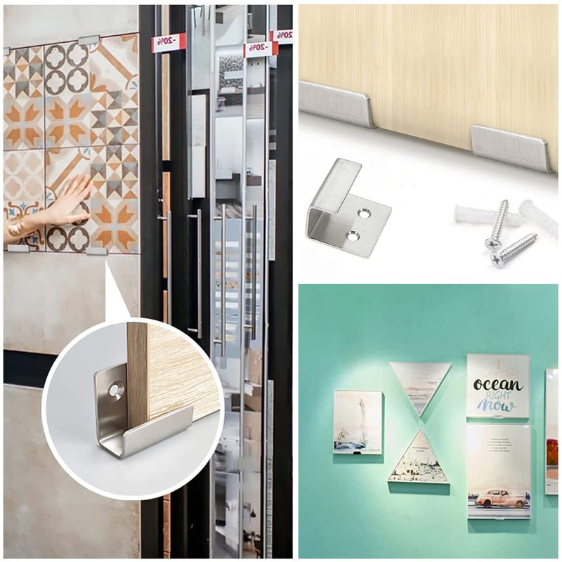 ZHIQIN 6 Pcs Silver Heavy Duty Hooks Ceramic Tile Brackets