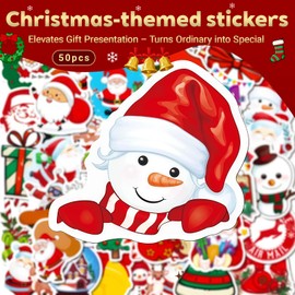 50pcs-Christmas Temporary Tattoos for Kids - Christmas Stocking Fillers, Festive Gift Wrapping Stickers with Fun Holiday Designs, Safe Non-Toxic Temporary Tattoos for Children’s Xmas Party Favors