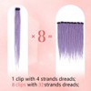 Quisduis 16 Inch clip in dreadlocks hair extensions,Lavender Synthetic Dreadlock