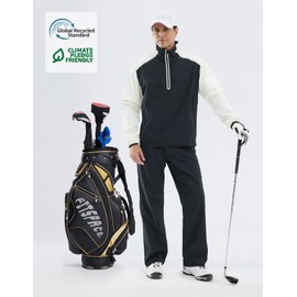 fit space Waterproof Golf Rain Suits for Men Performance Rain Jackets and Pants for All Sports (White Half-zip, XX-Large)