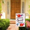 YBTLhome Floral Home Sweet Home Linen Garden Flag - 12.5