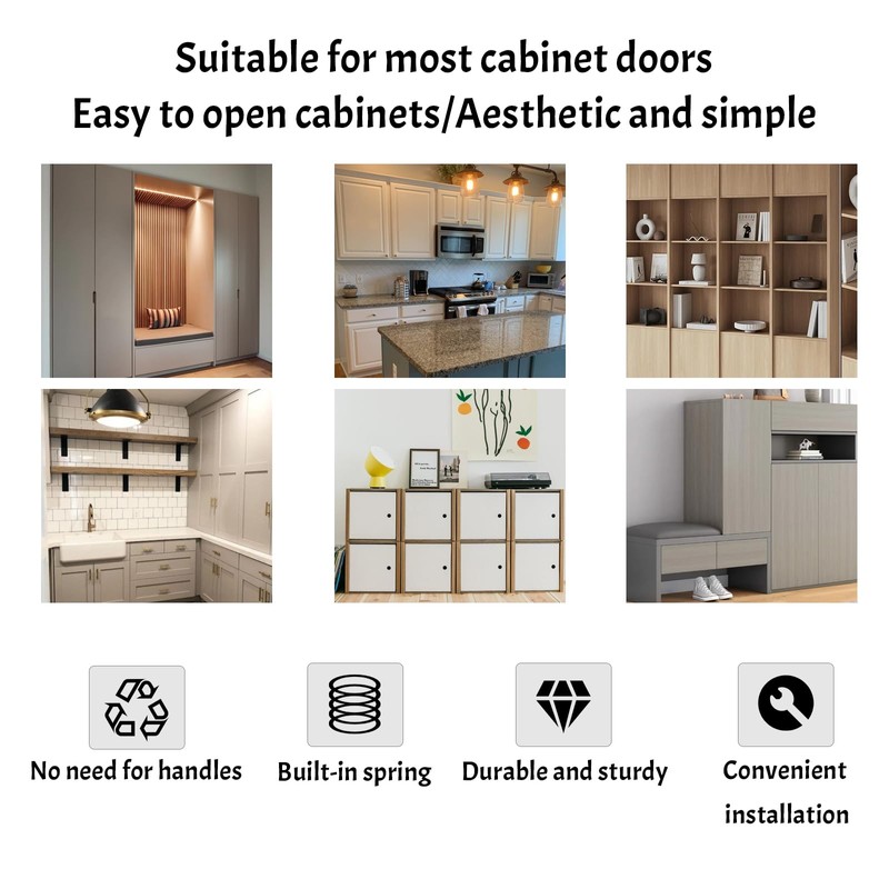 12 Pcs Touch Release Catch for Cupboard, Push to Open