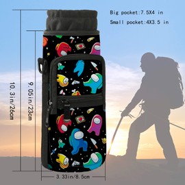 ARIYIDA 25oz & 40oz Water Bottle Carrier Bag, Water Bottle Holder, Adjustable Shoulder Hand Strap Pocket Sling Sleeve for Men/Women Walking Camping Travel work (RYD-WBH-3, 25oz)