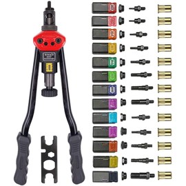 ZIOJOVK 16”Hand Rivet Nut Tool,Professional Rivet Nut Setter Kit with 13 Mandrels（M3 M4 M5 M6 M8 M10 M12 SAE 8-32,10-24, 1/4-20, 5/16-18, 3/8-16,1/2-13）And 125 PCS Rivets Nuts