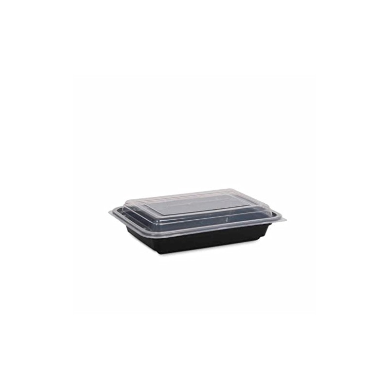 [12 Pack]1 Compartment Rectangular BPA Free Reusable Meal Prep Containers-