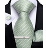 DiBanGu Men's Tie Set Silk Striped Checked Tie with Pocket