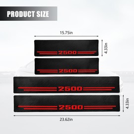 TSUGAMI Carbon Fiber Car Door Sill Protector, 4PCS Leather Anti-Collision Vehicle Door Entry Guard Stickers, Automotive Scratch Cover Strip Tape Accessories, Universal for SUV Sedan Truck (2500)