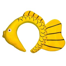 Generic Ocean Animal Yellow Fish Headband, Soft Plush, Flexible Fish Headband Costume Party, Accessory for Pretend Play, Gray