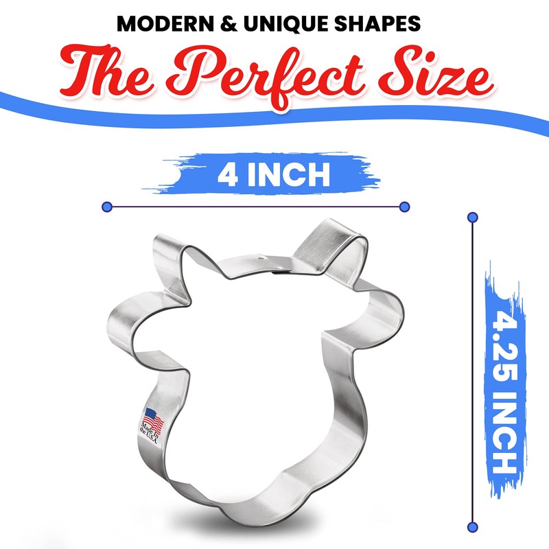 Cow Face Cookie Cutter - Made in the USA –