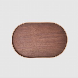 JAJU Oval Walnut Wood Tray_34cmx22cm, Brown Brown_FRFR / 자주 JAJU 오발형 월넛 우드 쟁반_34cmx22cm, 브라운브라운_FRFR