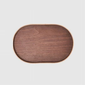 JAJU Oval Walnut Wood Tray_34cmx22cm, Brown Brown_FRFR / 자주 JAJU 오발형 월넛 우드 쟁반_34cmx22cm, 브라운브라운_FRFR